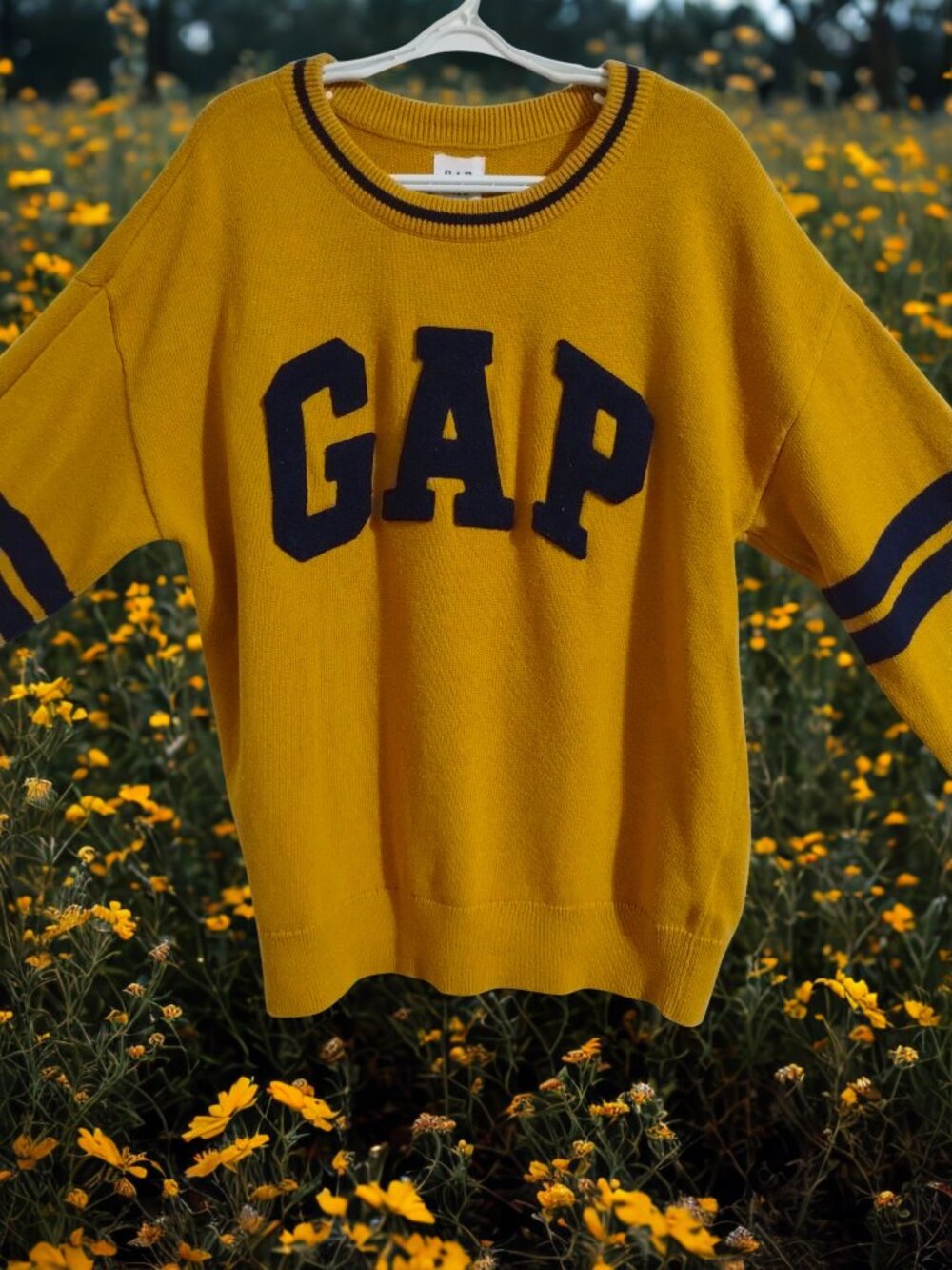 GAP Kids Logo Cotton Crewneck Sweater, Size 10 (L), Yellow